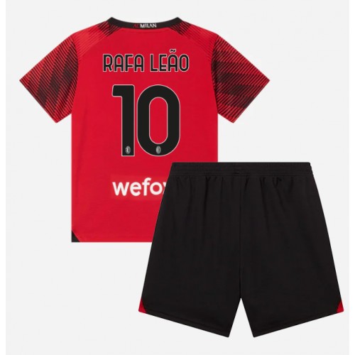Maillot de foot AC Milan Rafael Leao #10 Domicile enfant 2023-24 Manches Courte (+ pantalon court)